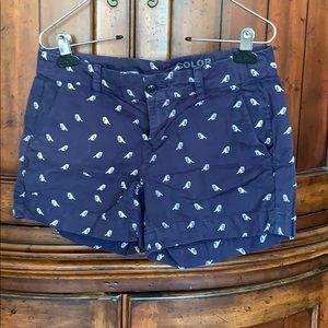 Anthropologie G1 shorts with bird pattern